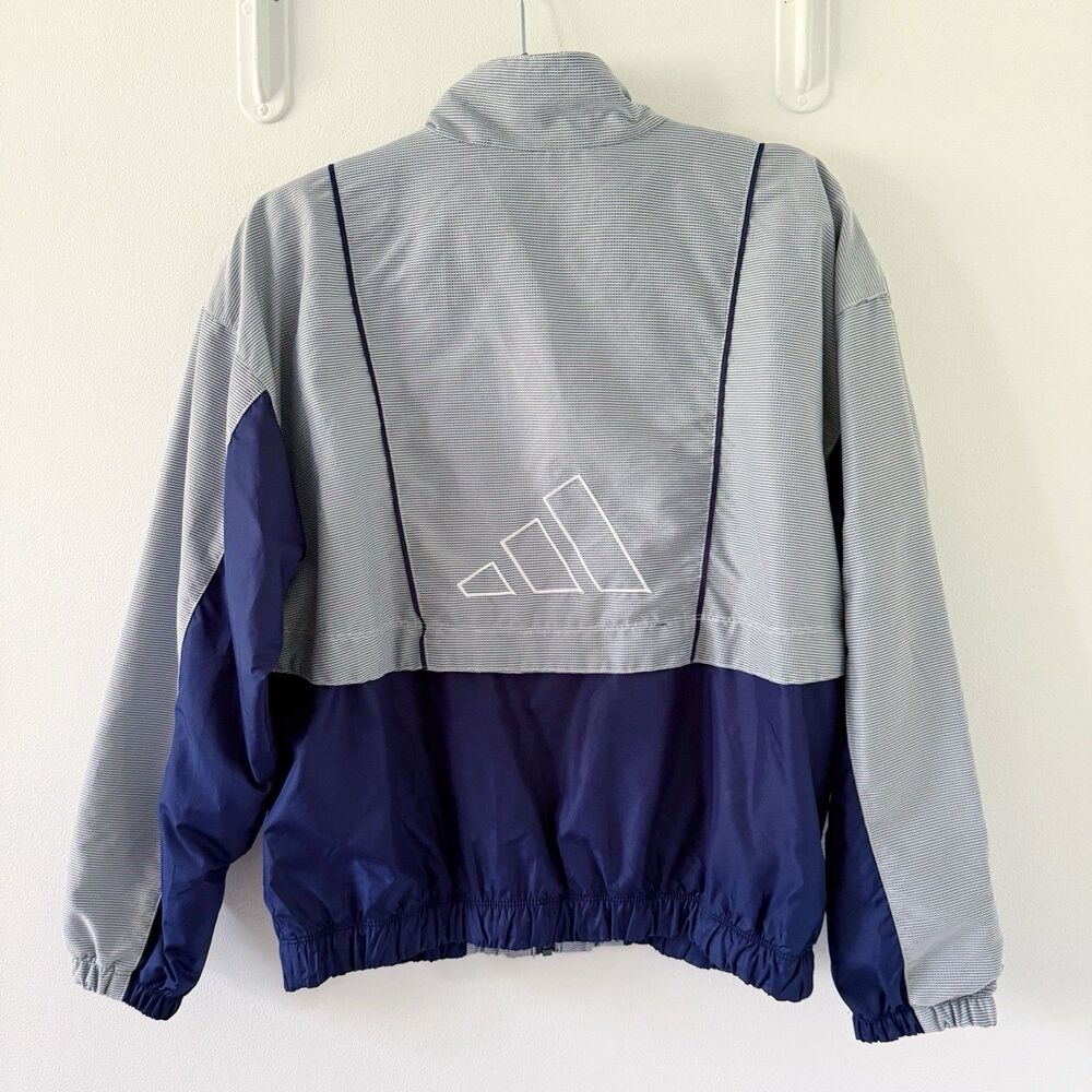 Men's Vintage 90s Adidas Full Zip Windbreaker Jacket Three Stripes Size M Medium